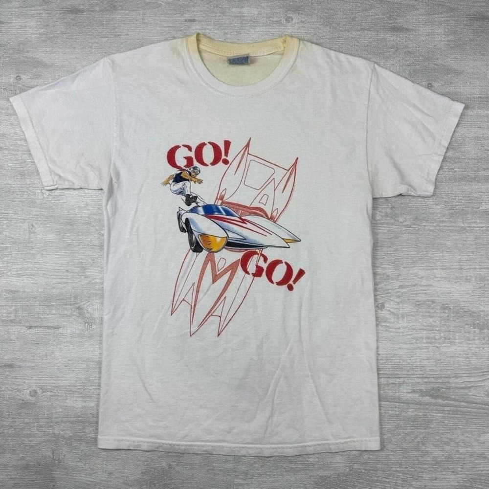 Vintage Speed Racer Shirt Adult Small White Video Game TV Promo